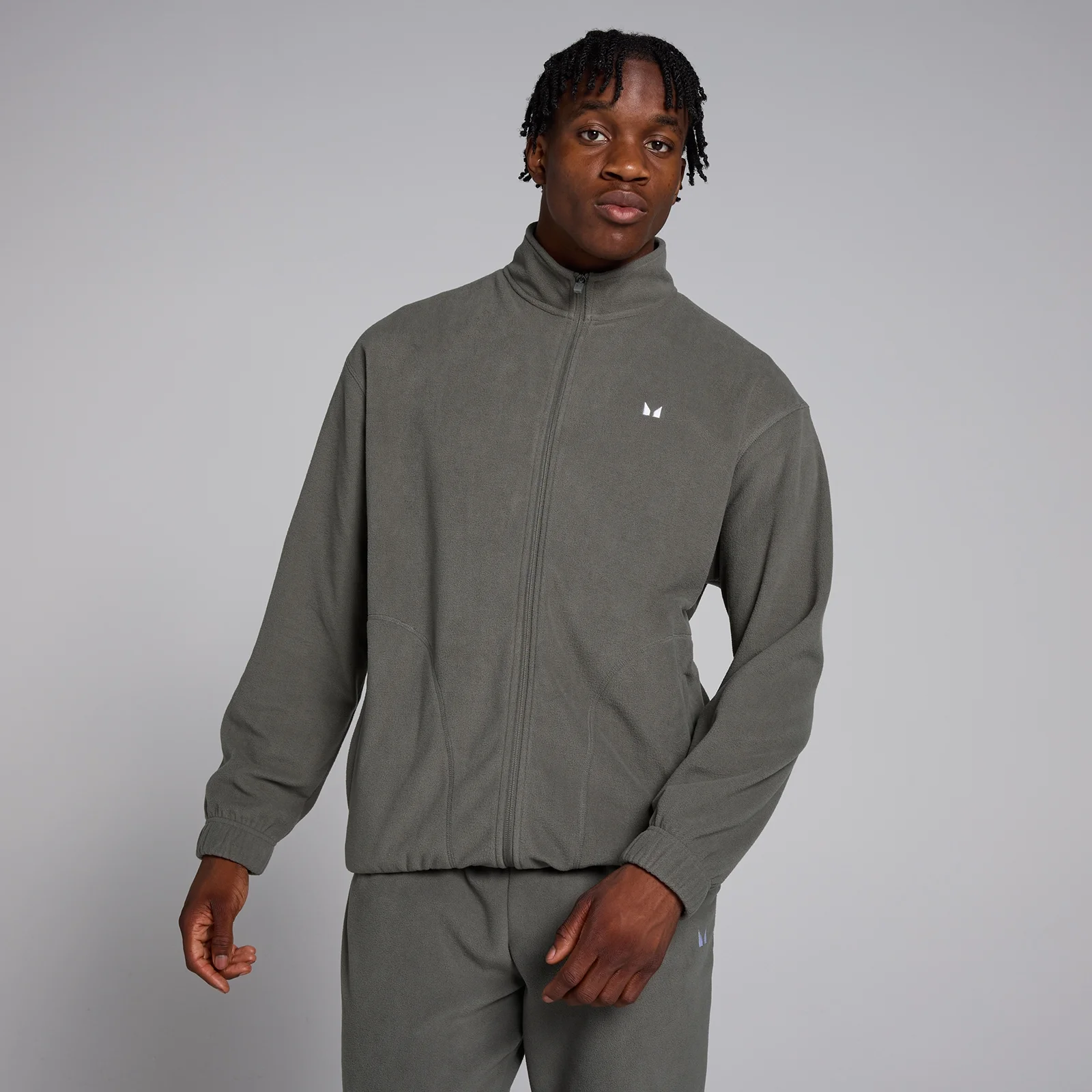 MP Zip Through Fleece til mænd – Gun Metal - XS Billede 1