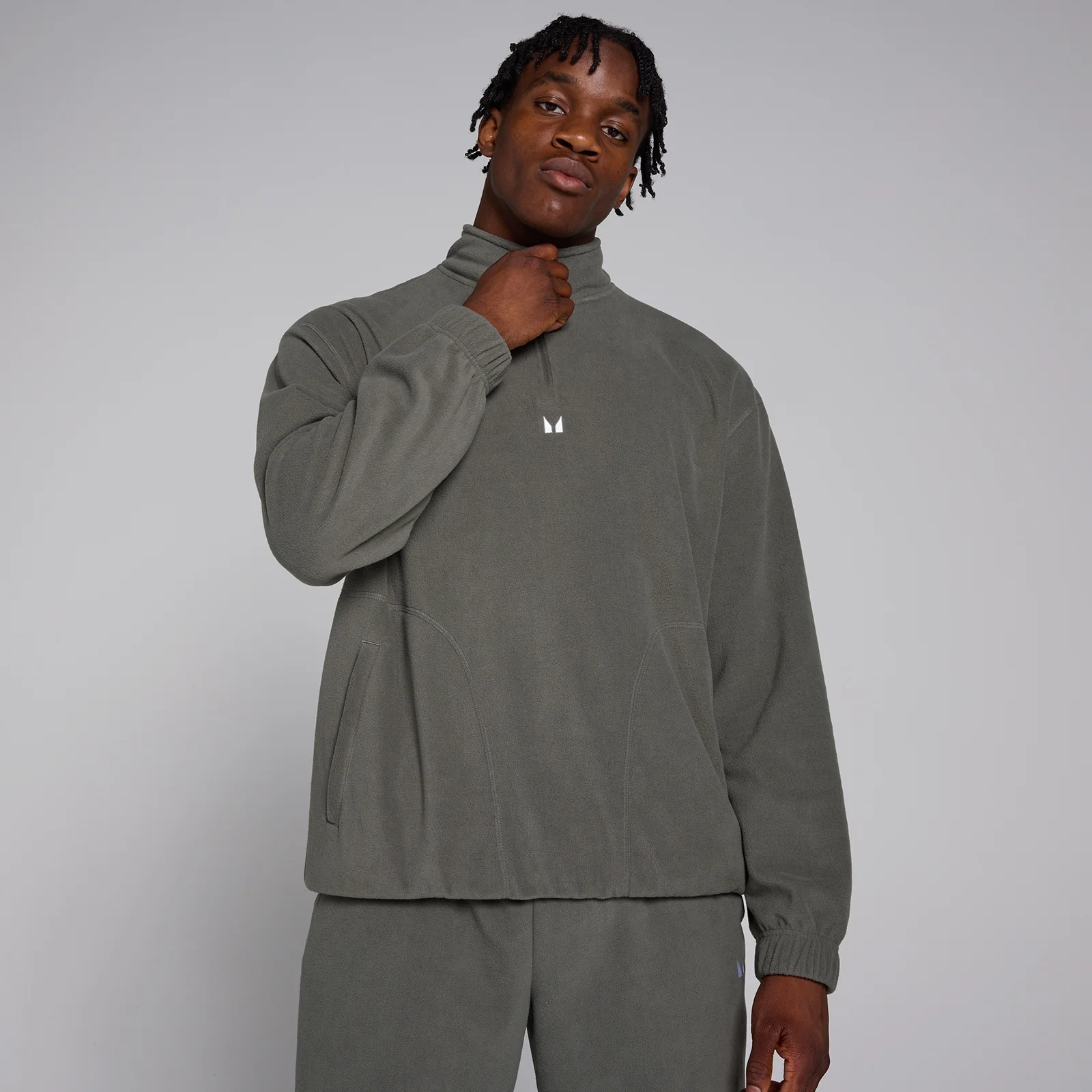 MP 1/4 Zip Fleece til mænd – Gun Metal - XS Billede 1