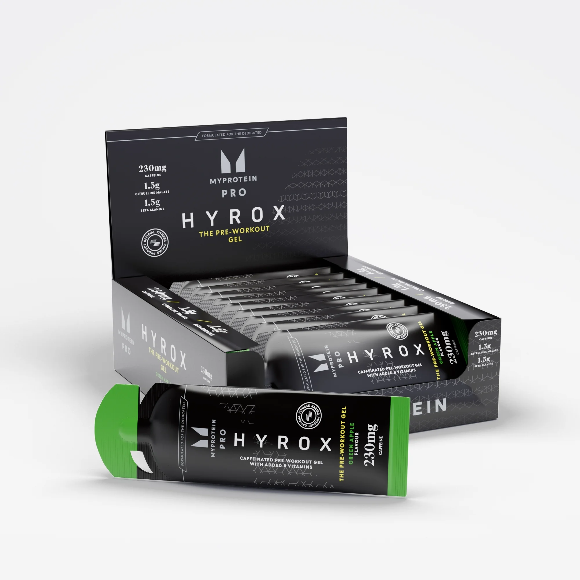 Pre-Workout Gel - 12 x 50g - Green Apple (HYROX Edition) Billede 1