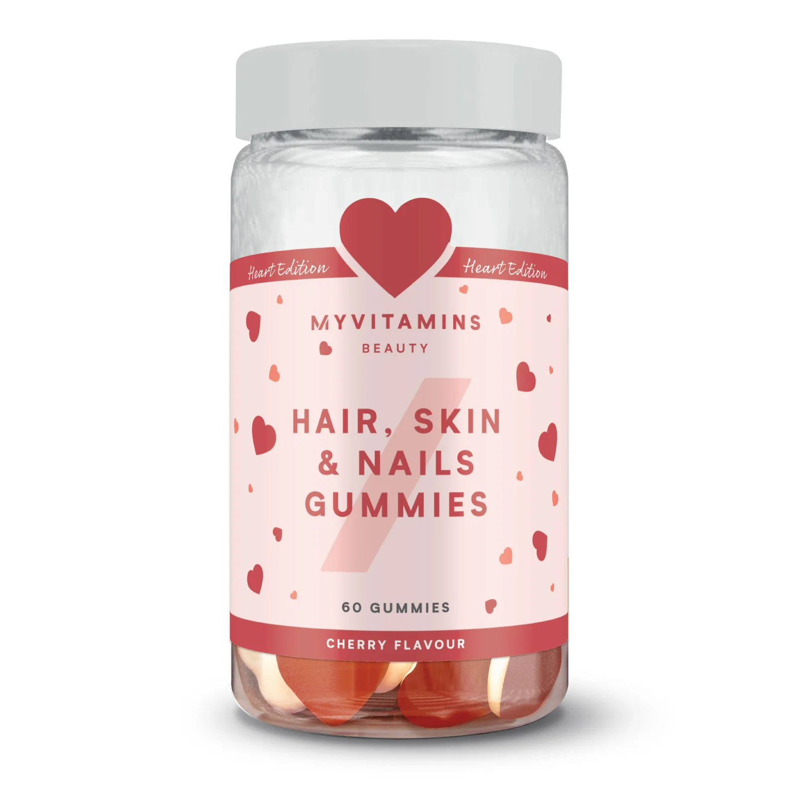 Hair, Skin & Nails Gummies – Layered Heart - 60gummies - Kirsebær Billede 1