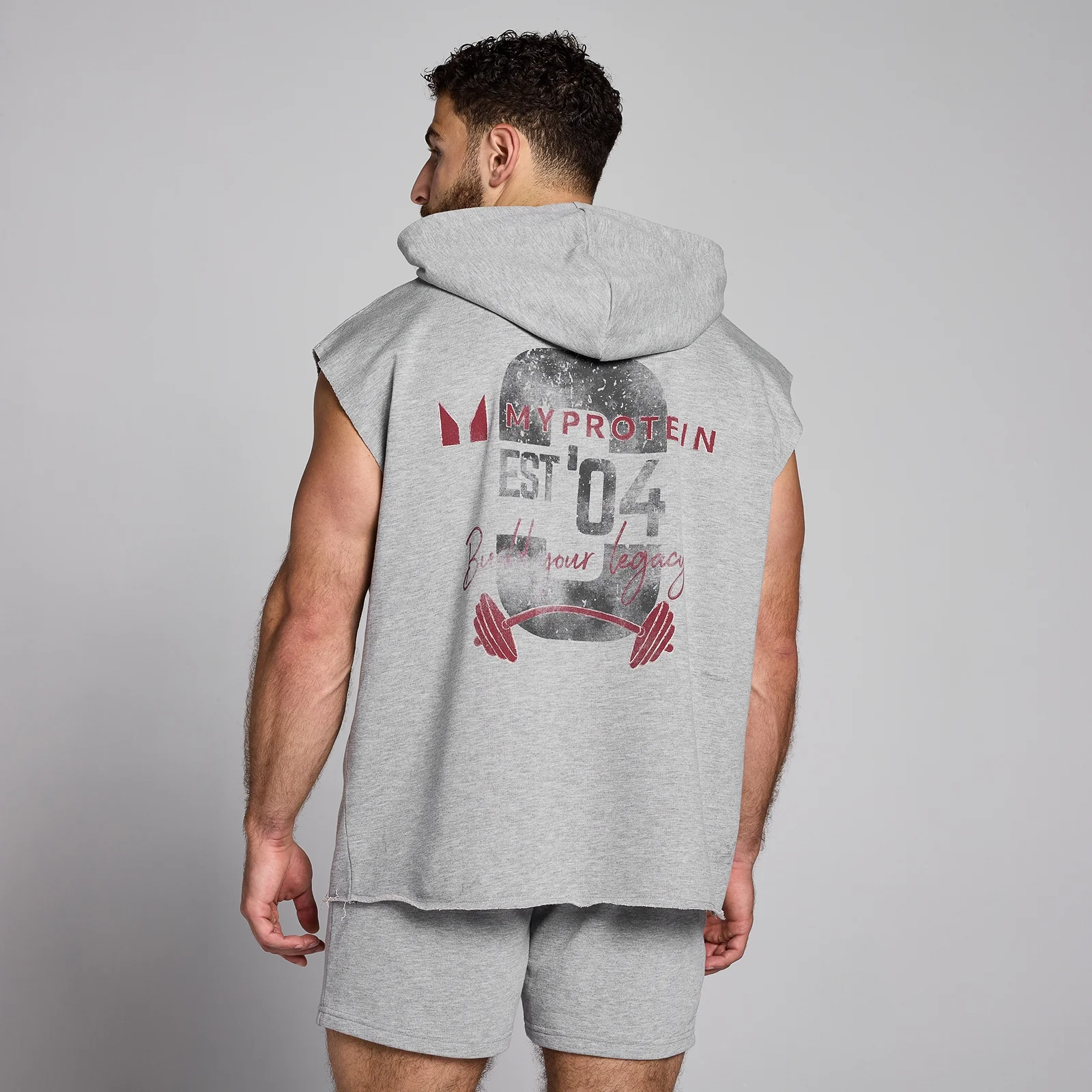 MP Origin Graphic Hooded Vest til mænd – Grey Marl - XS Billede 1