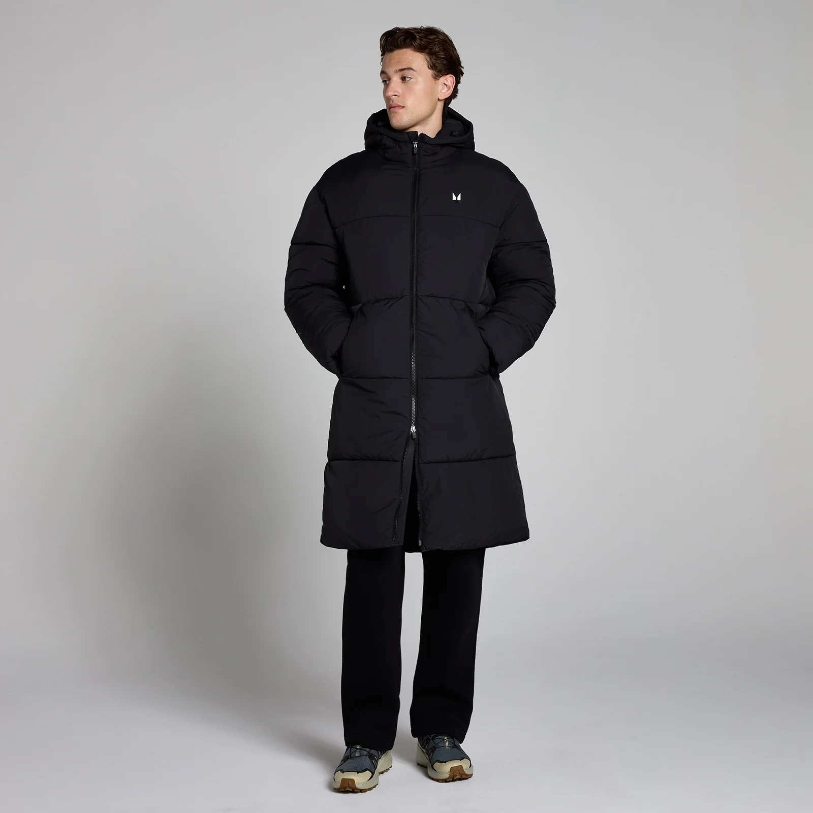 MP Long Puffer Jacket til mænd – Sort - XS Billede 1