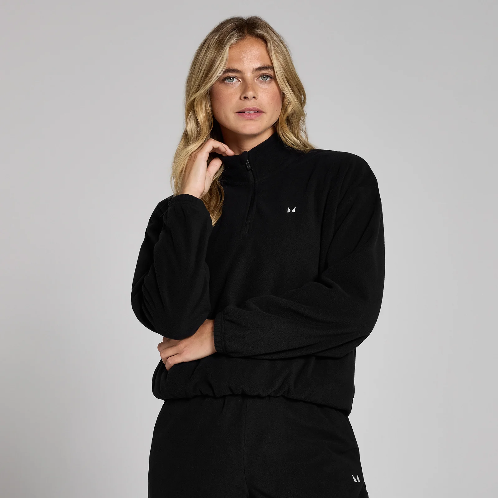 MP Funnel Neck 1/4 Zip Fleece til kvinder – Sort - M Billede 1