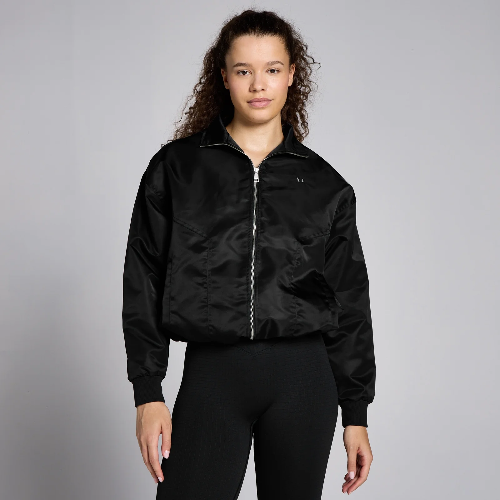 MP Lifestyle Nylon Bomber Jacket til kvinder – Sort - L Billede 1