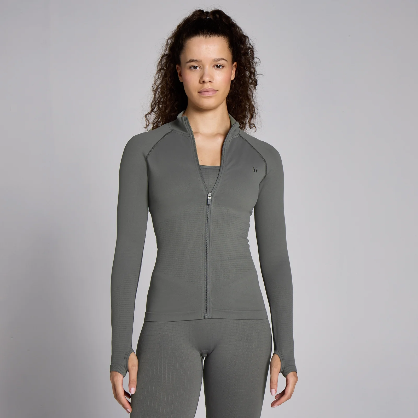 MP Lifestyle Waffle Seamless Full Zip Jacket til kvinder – Gunmetal - XS Billede 1