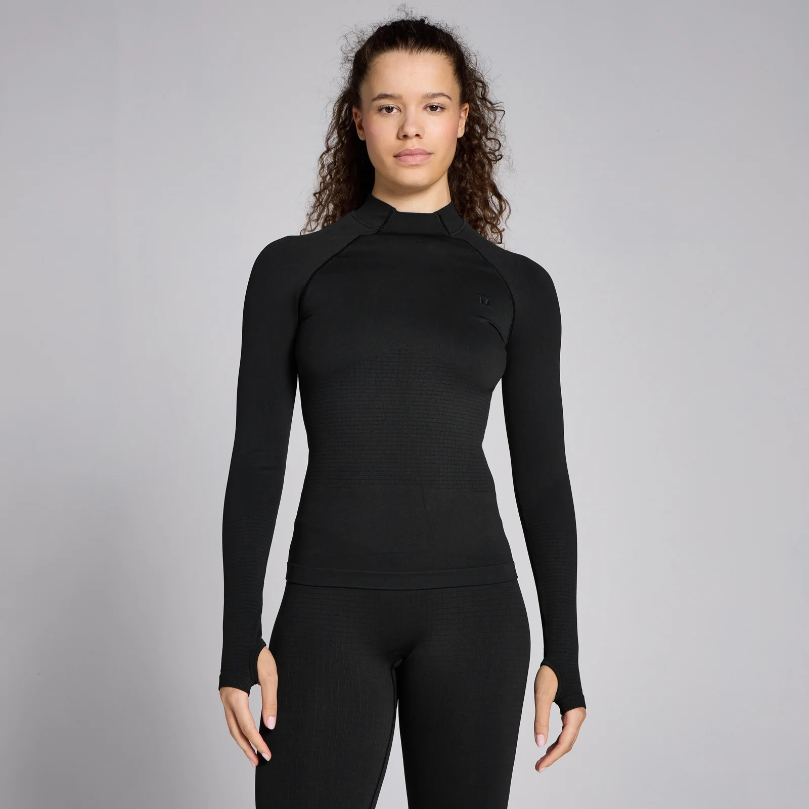 MP Lifestyle Waffle Seamless Long Sleeve Top til kvinder – Black - XS Billede 1