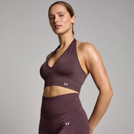 MP Tempo Seamless Halter Neck Bra til kvinder – Fudge