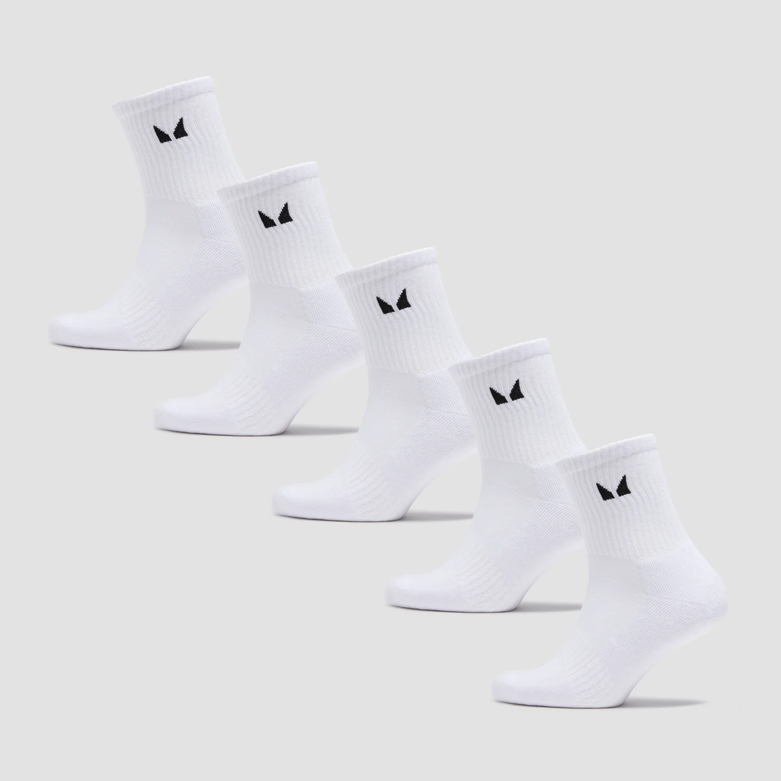 MP Unisex Crew Socks (5 Pack) - White - UK 6-8 Billede 1