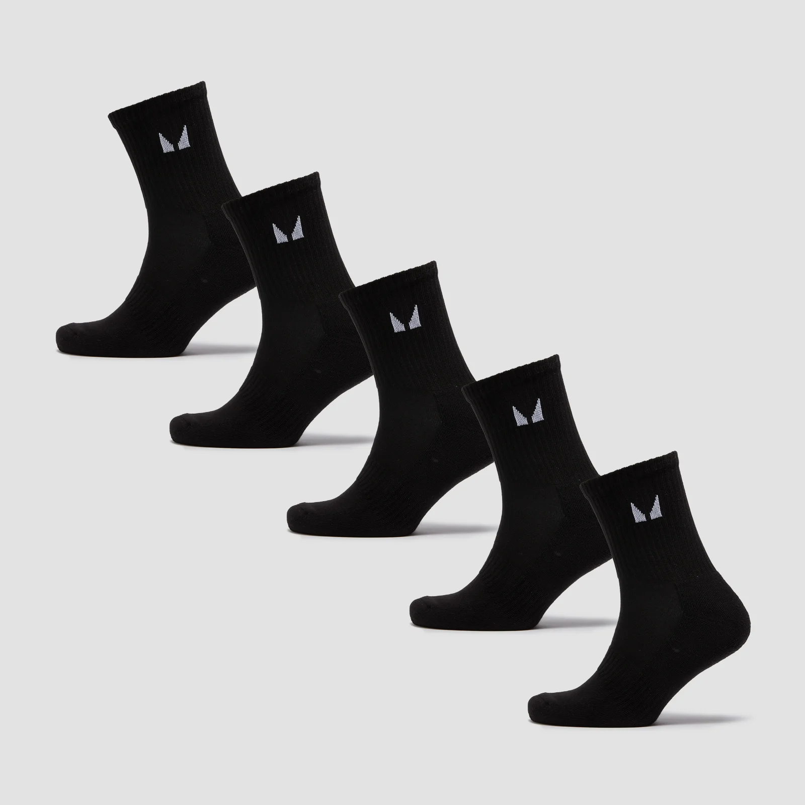 MP Unisex Crew Socks (5 Pack) - Black - UK 6-8 Billede 1