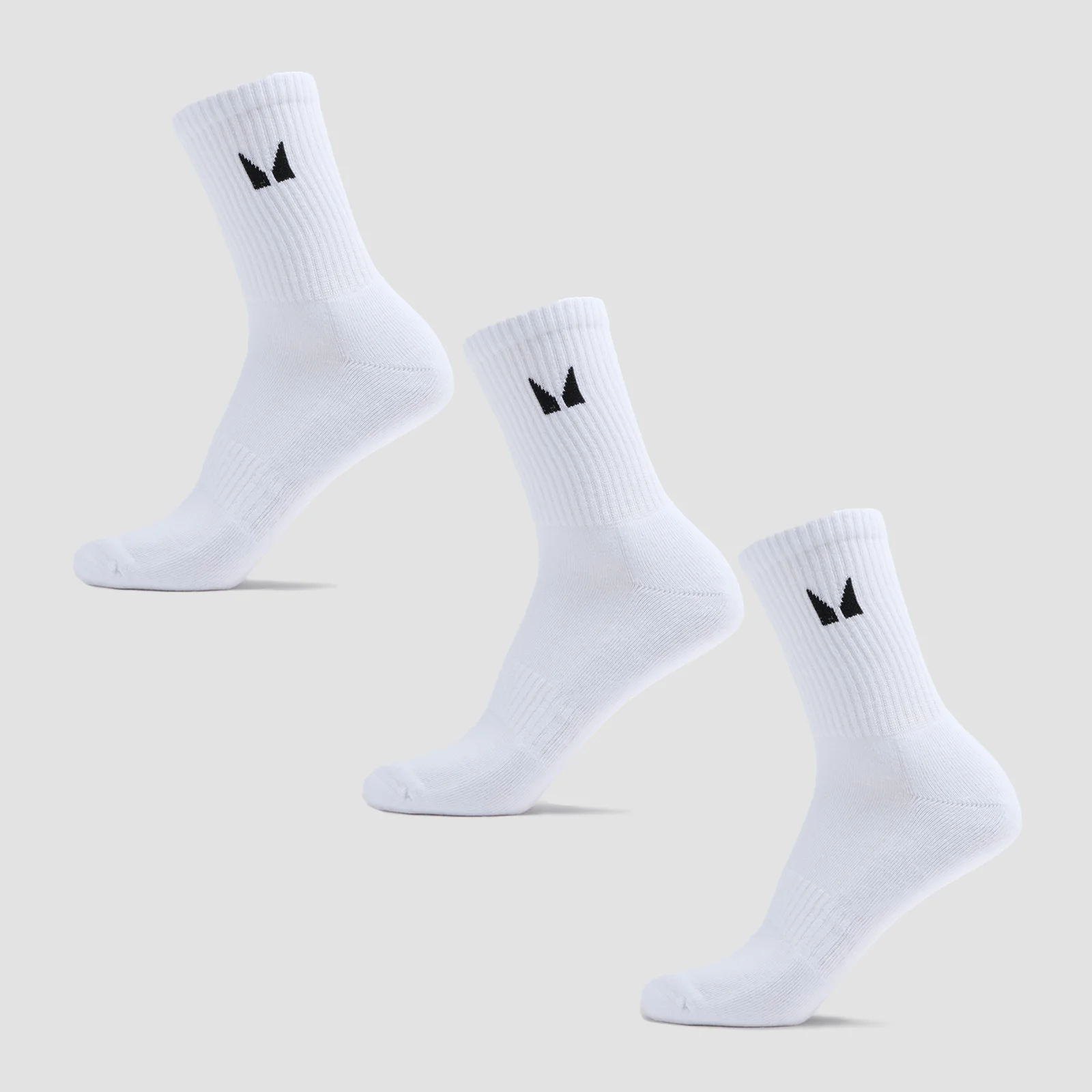 MP Unisex Crew Socks (3 Pack) - White - UK 9-11 Billede 1