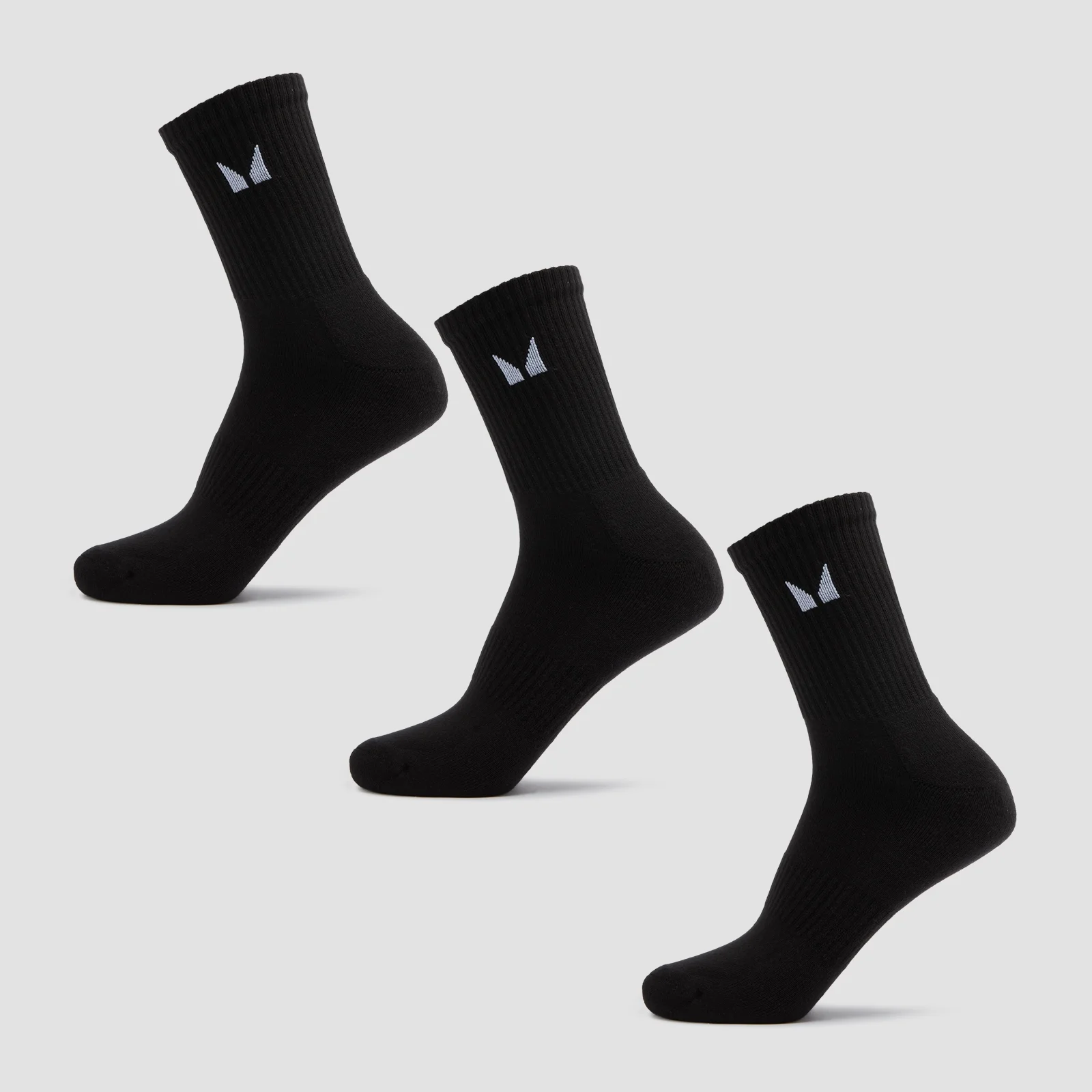 MP Unisex Crew Socks (3 Pack) - Black - UK 2-5 Billede 1