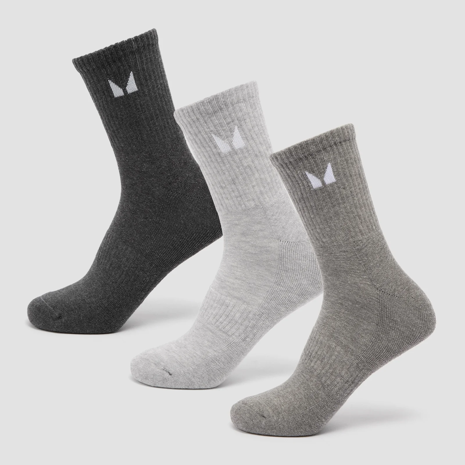 MP Unisex Crew Socks (3 Pack) - Grey - UK 2-5 Billede 1