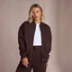 MP Piping Detail Bomber Jacket til kvinder – Coffee