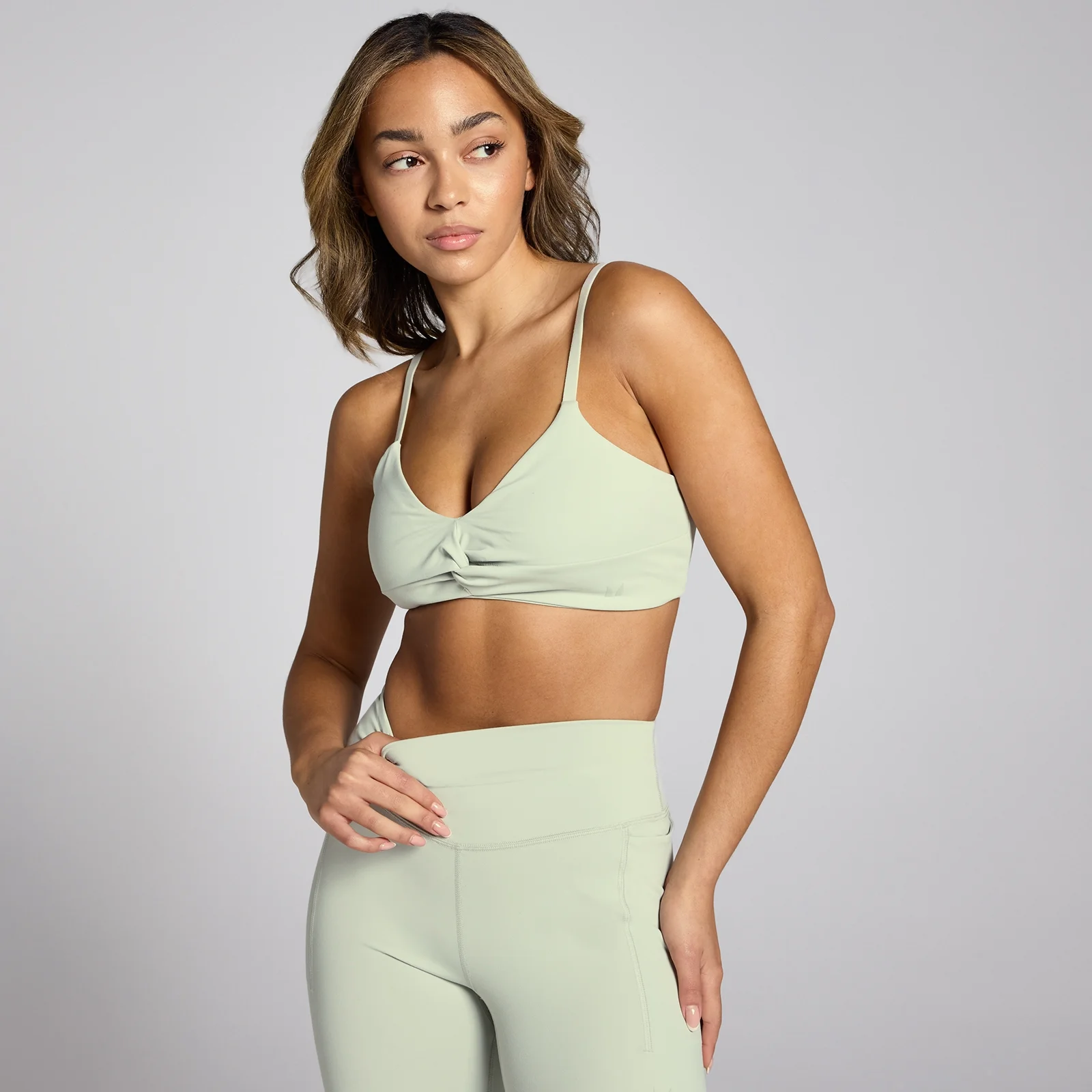 MP Lifestyle Twist Front Sports Bra til kvinder − Mineral Green - M Billede 1