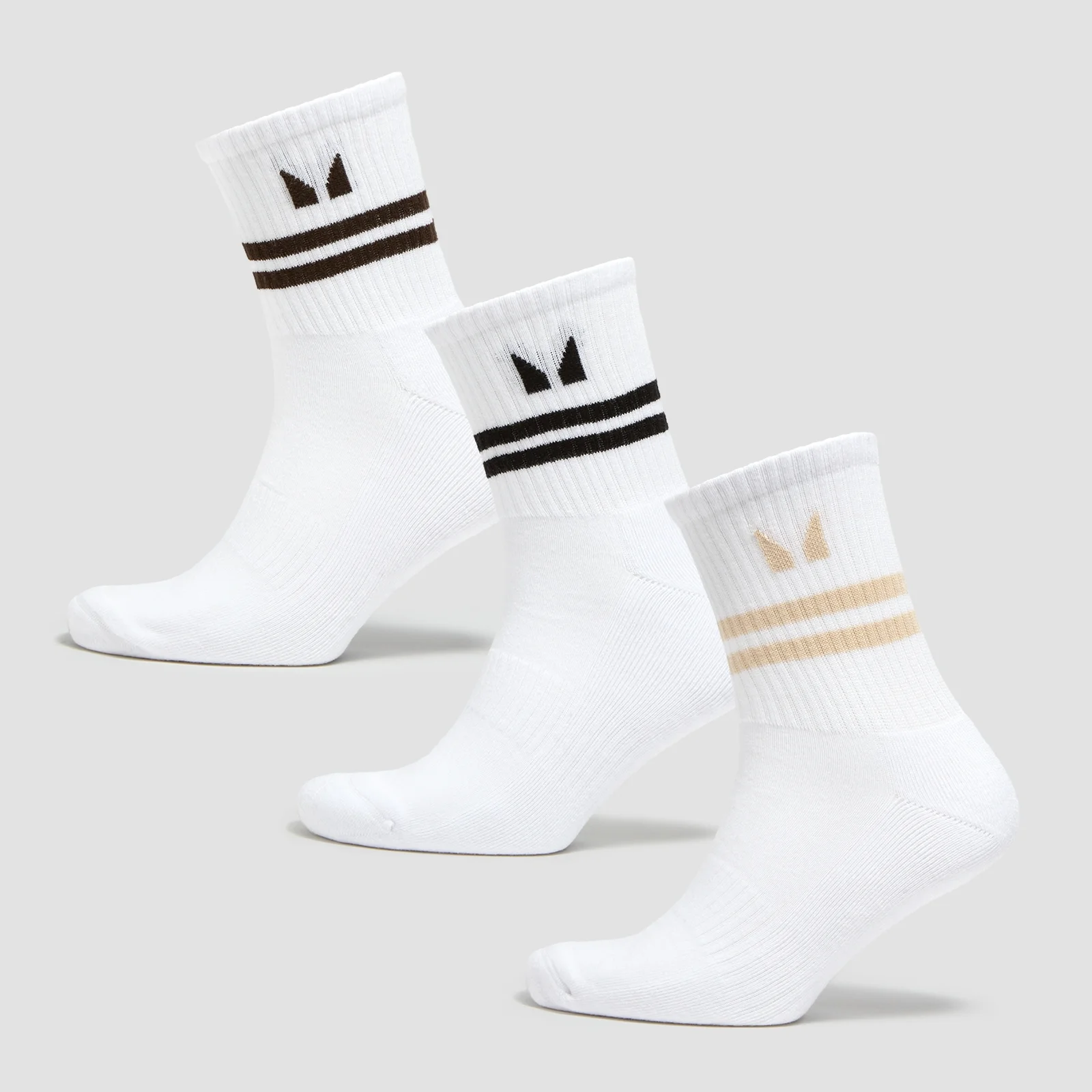 MP Tatiana 3pk Crew Socks - White/Coffee - UK 6-8 Billede 1