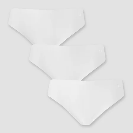 MP Mid Rise No VPL Bikini Brief til kvinder (pakke med 3) − Hvid
