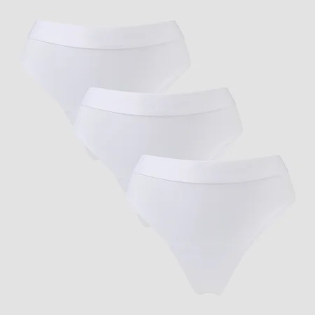 MP Mid Rise Thong til kvinder (pakke med 3) − Hvid