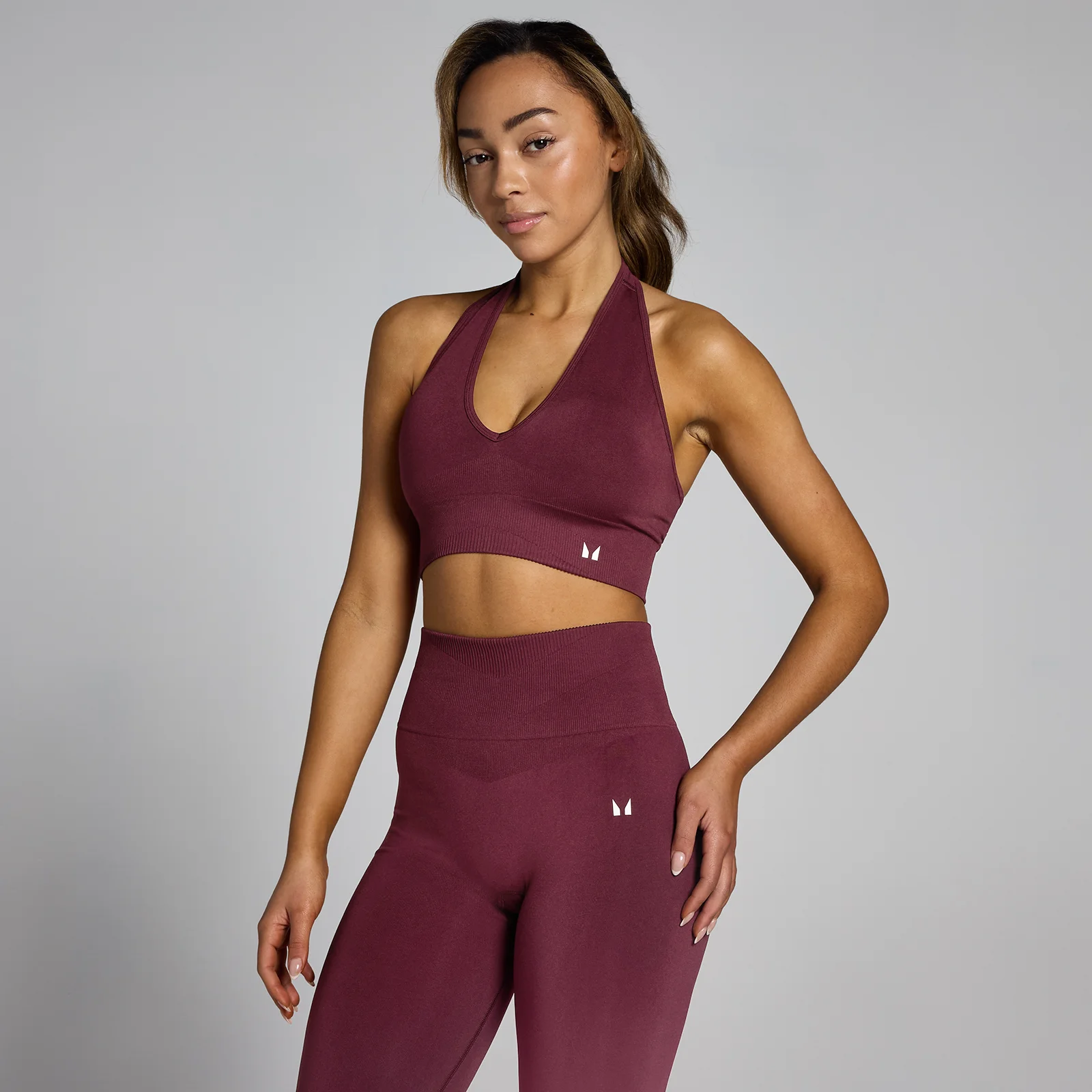 MP Tempo Seamless Halter Neck Bra til kvinder – Red Wine - L Billede 1