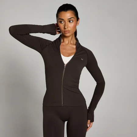 MP Tempo Ultra Seamless Zip Up Jacket til kvinder – Ground Coffee