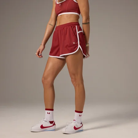 MP X Tatiana Contrast Track Drawstring Shorts − Washed Rust
