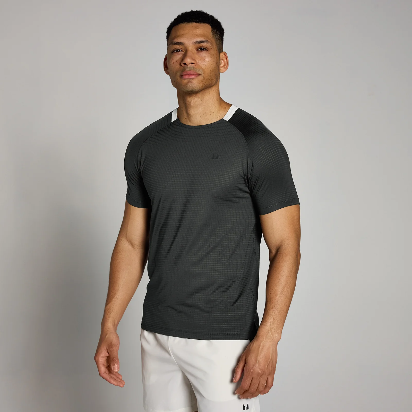 MP Tempo Gridded Training Shirt til mænd − Washed Black - XS Billede 1