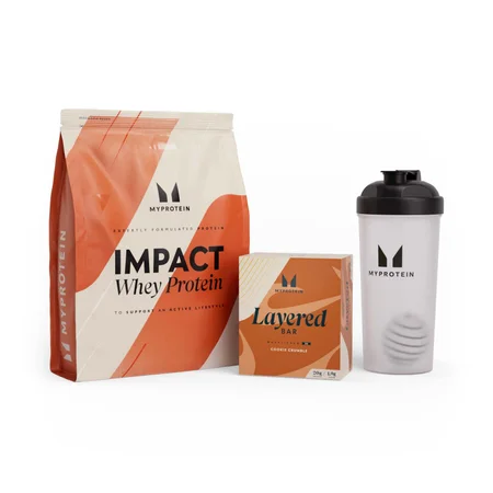 Impact Whey Protein + Layered Protein Bar-pakke