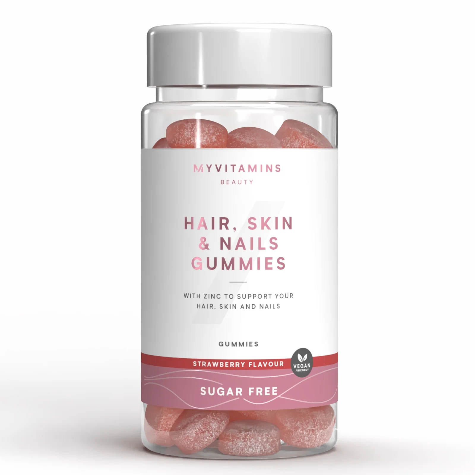 Sugar-Free Hair, Skin, & Nails Gummies - 60gummies - Sugar Free Strawberry Billede 1