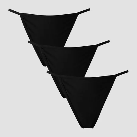 MP Mid Rise G String til kvinder (pakke med 3) − Sort