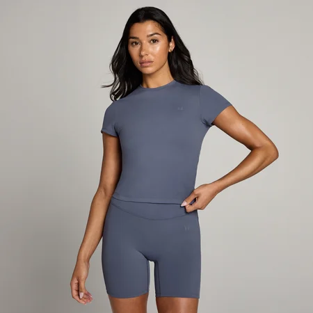 MP Tempo Body Fit Short Sleeve T-Shirt til kvinder – Charcoal Blue
