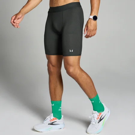 MP Velocity Contrast Ribbed Baselayer Short til mænd - Sort