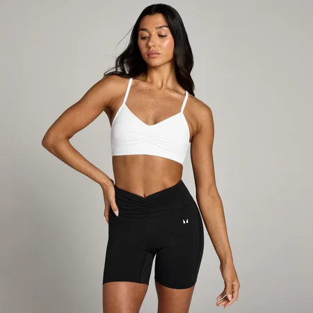 MP Tempo Ruched Front Sports Bra til kvinder – Hvid