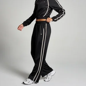 MP Tricot Track Straight Leg Joggers til kvinder – Sort/Hvid - Size M