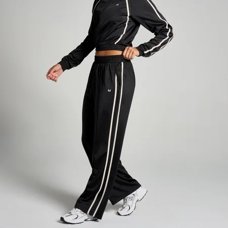 MP Tricot Track Straight Leg Joggers til kvinder – Sort/Hvid