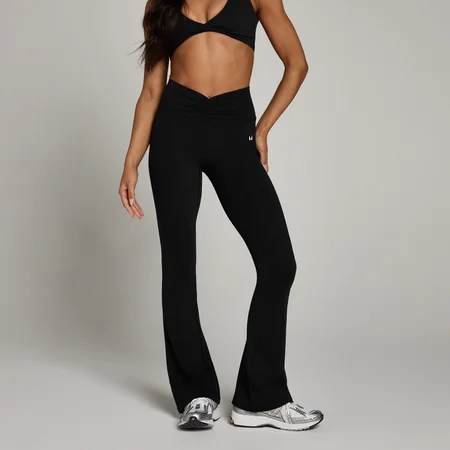 MP Tempo Ruched Front Flared Leggings til kvinder – Sort