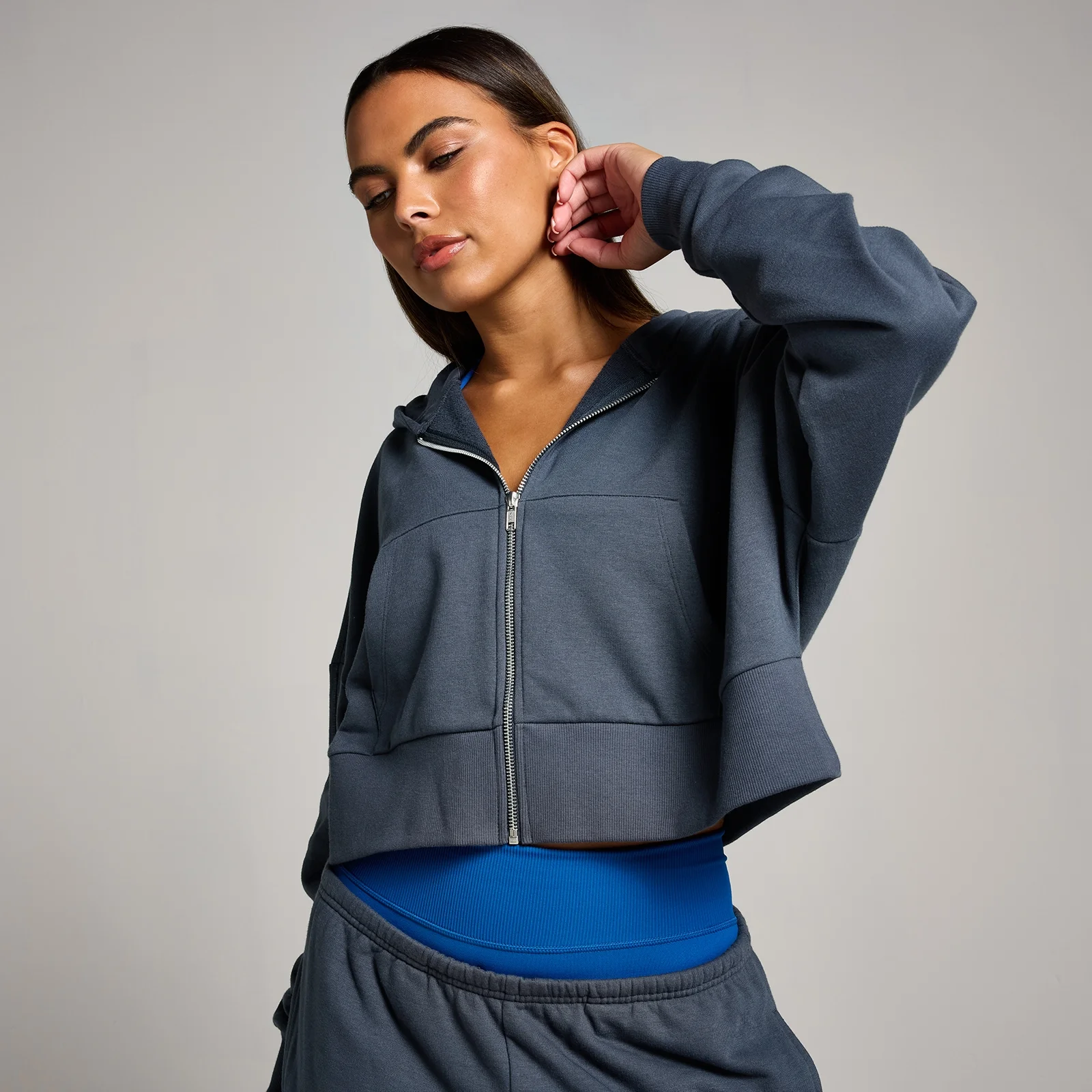 MP Tempo Cropped Zip Through Hoodie til kvinder – Midnight - M Billede 1