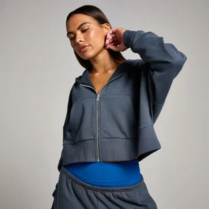 MP Tempo Cropped Zip Through Hoodie til kvinder – Midnight - Size XS