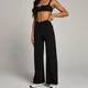 MP Studio Cross Over Wide Leg Legging til kvinder − Sort