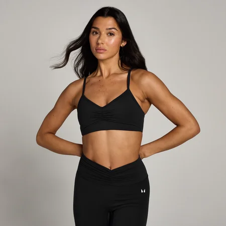 MP Tempo Ruched Front Sports Bra til kvinder – Sort