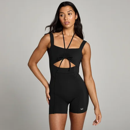 MP Studio Gathered Bodysuit til kvinder – Sort