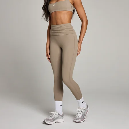 MP Studio Fold Over Legging til kvinder – Light Taupe