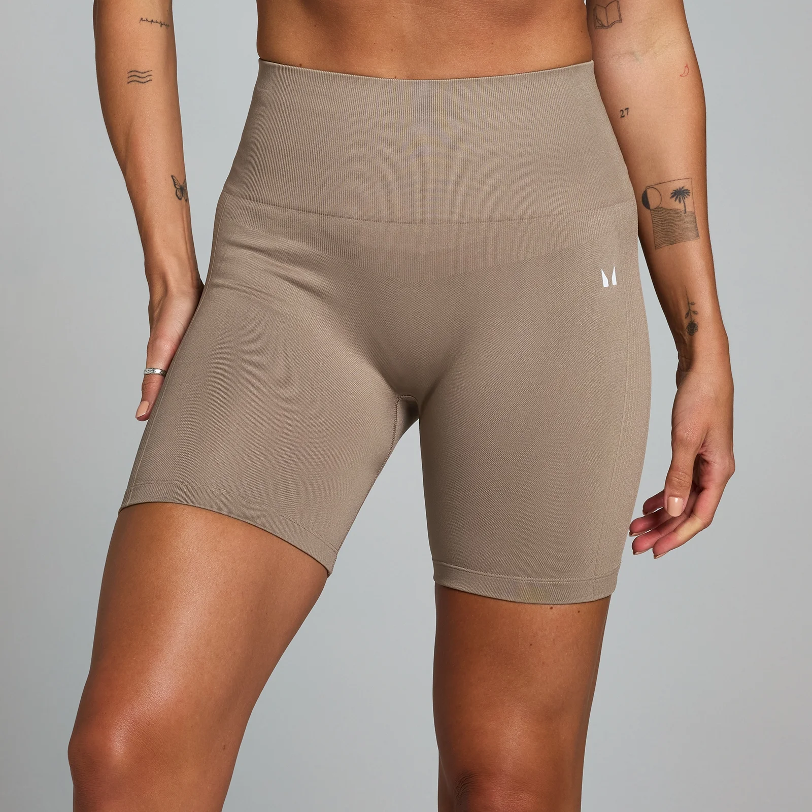 MP Shape Seamless Cycling Shorts til kvinder – Light Taupe - S Billede 1