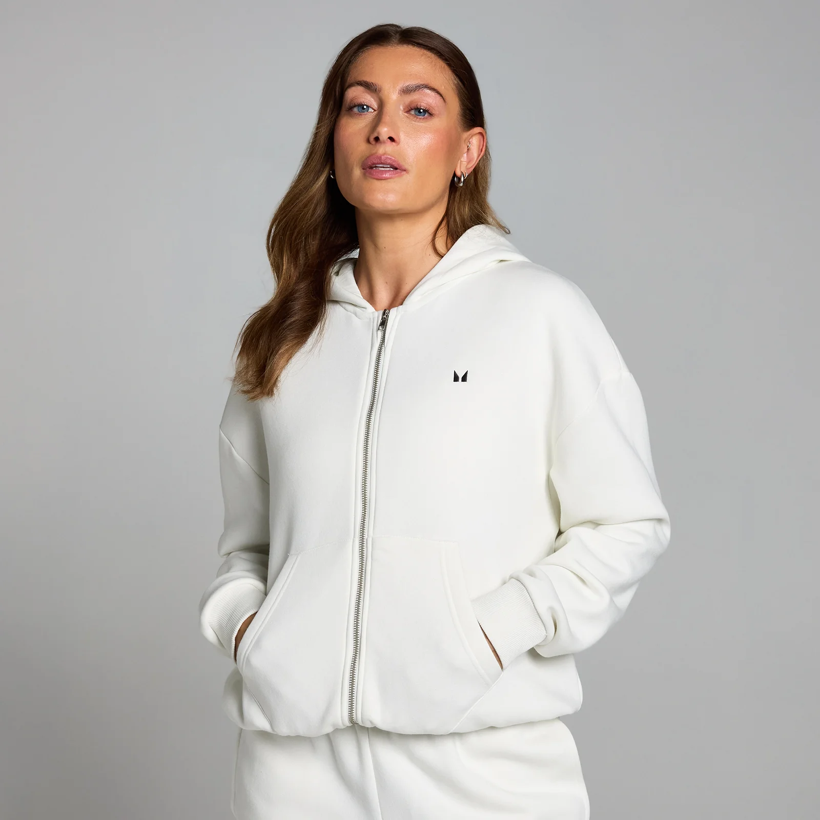MP Basics Zip Through Hoodie til kvinder – Cloud - XS Billede 1