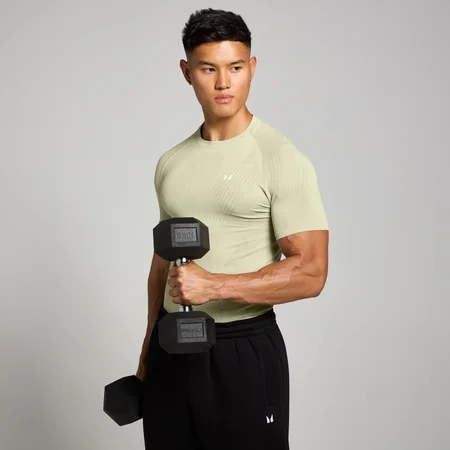 MP Tempo Pillar Graphic Seamless Top til mænd – Warm Sage