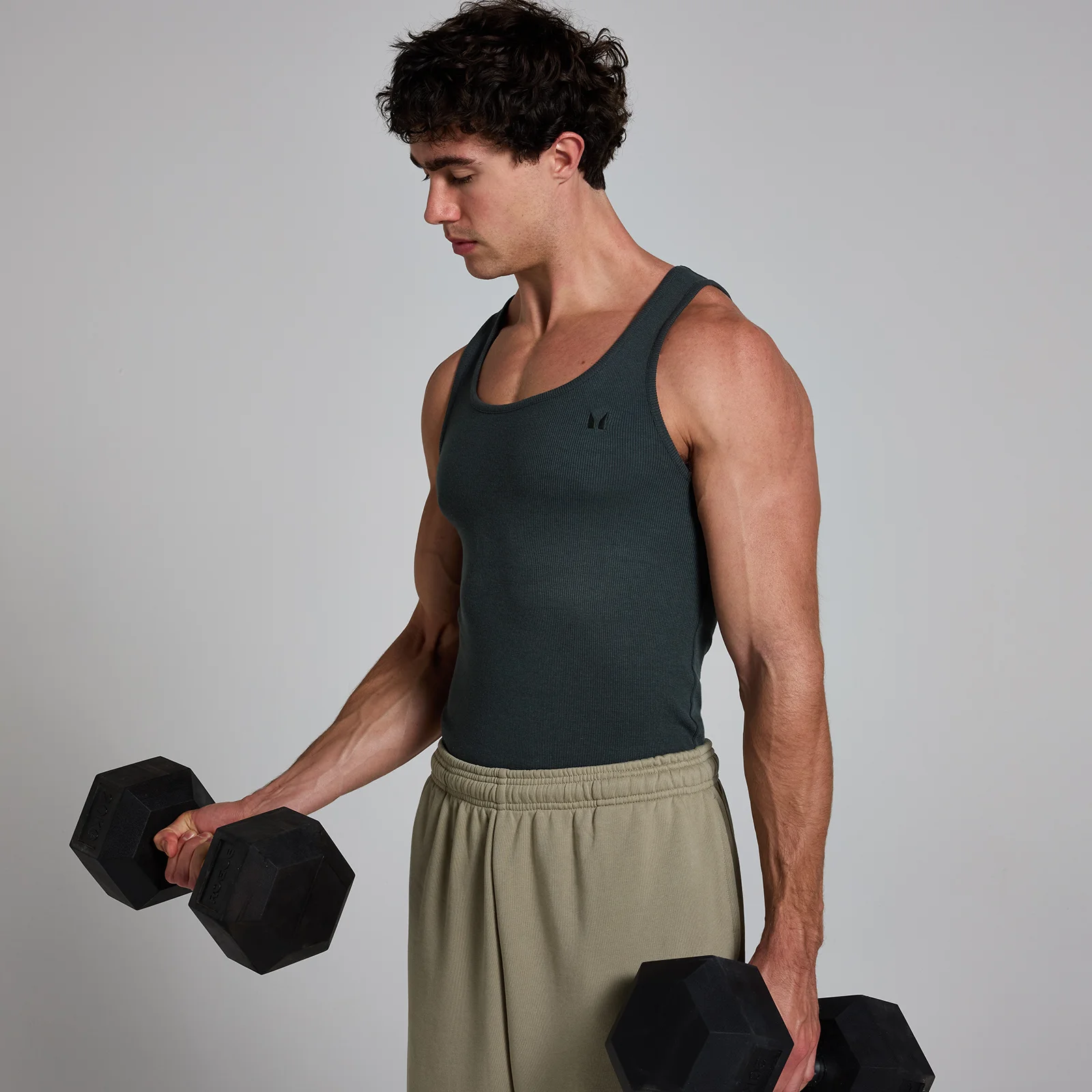 MP Men's Lift Ribbed Muscle Fit Tank - Washed Black - M Billede 1