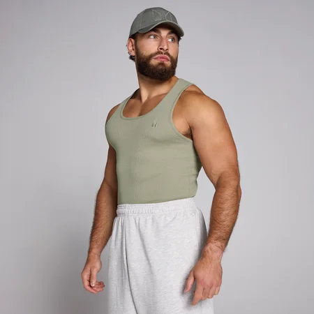 MP Ribbed Muscle Fit Tank til mænd – Deep Sage