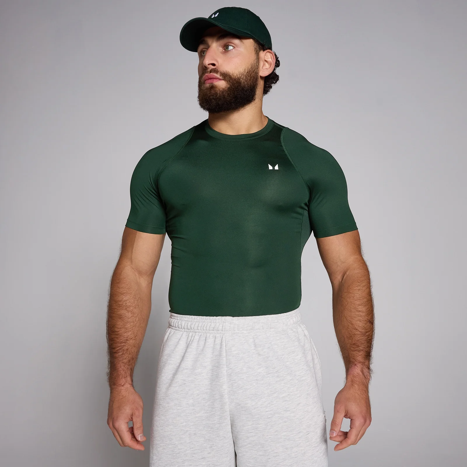 MP Training Short Sleeve Baselayer til mænd – Dark Emerald - XS Billede 1