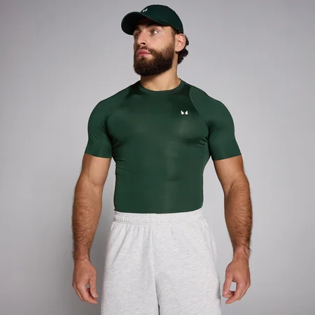 MP Training Short Sleeve Baselayer til mænd  – Dark Emerald