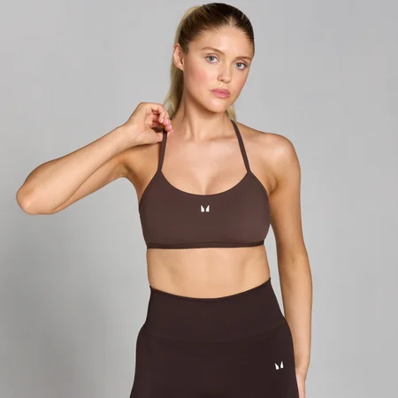 MP Tempo Strappy Back Sports Bra til kvinder − Chokolade