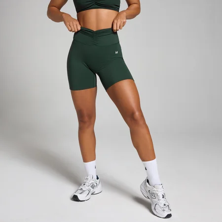 MP Tempo Ruched Front Shorts til kvinder – Dark Emerald