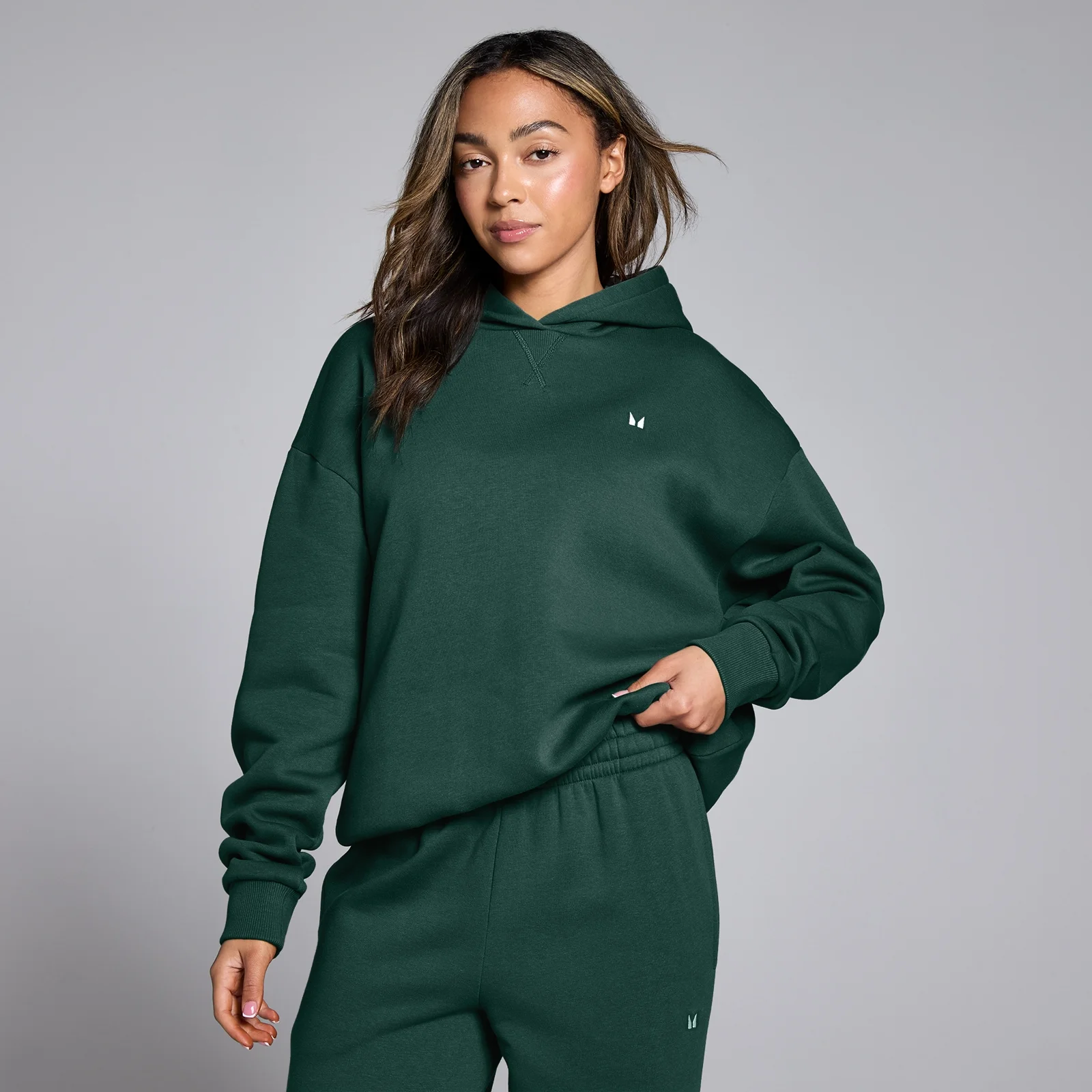 MP Basics Oversized Hoodie til kvinder – Dark Emerald - XS Billede 1